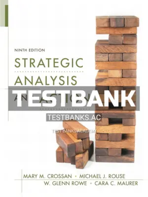 Test Bank for Strategic Analysis and Action 9th CA Edition by Crossan