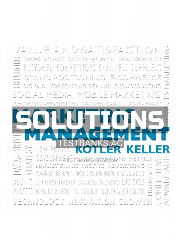 Solutions Manual for Marketing Management 15th Edition by Kotler
