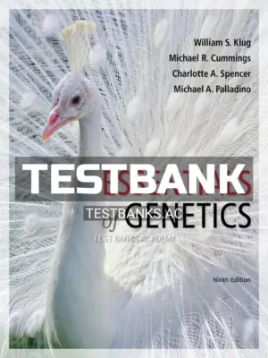 Test Bank for Essentials of Genetics 9th Edition by Klug