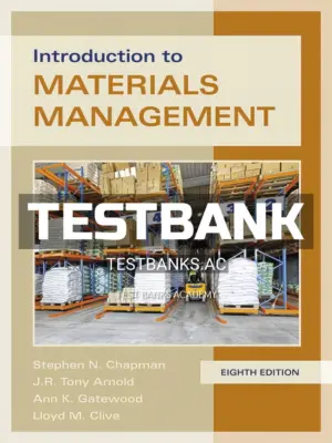 Test Bank for Introduction to Materials Management 8th Edition by Chapman