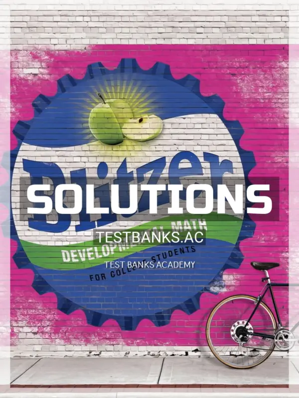 Solutions Manual for Developmental Mathematics 1st Edition by Blitzer