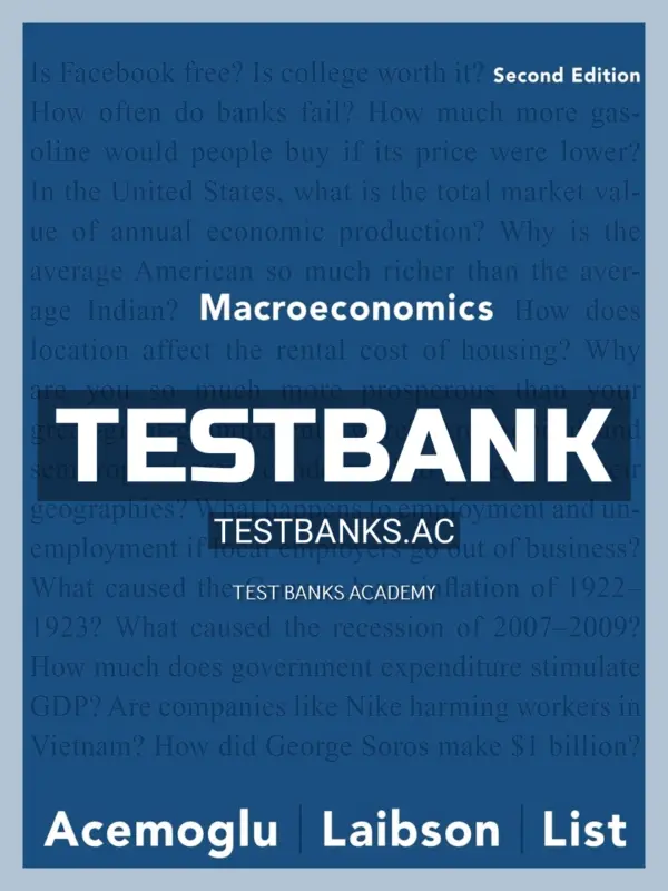 Test Bank for Macroeconomics 2nd Edition by Acemoglu