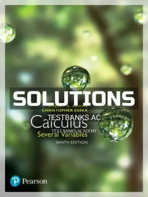 Solutions Manual for Calculus Several Variables 9th CA Edition by Adams