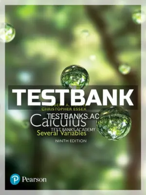 Test Bank for Calculus Several Variables 9th CA Edition by Adams