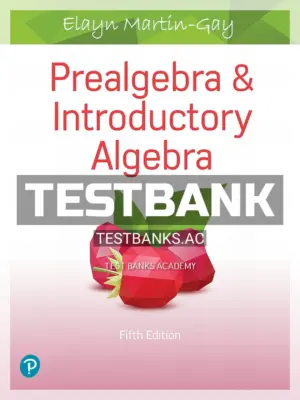 Test Bank for Prealgebra and Introductory Algebra 5th Edition by Martin Gay