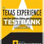 Test Bank for Texas Experience Lone Star Politics Policy and Participatio 1st Edition by Tribune