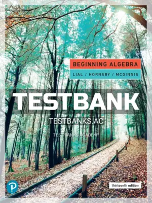 Test Bank for Beginning Algebra 13th Edition by Lial