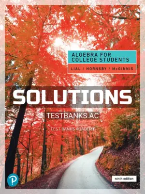 Solutions Manual for Algebra for College Students 9th Edition by Lial
