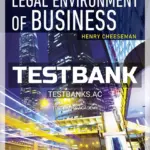 Test Bank for Legal Environment of Business 9th Edition by Cheeseman