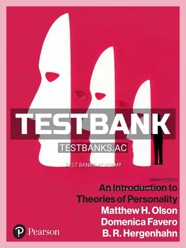 Test Bank for Introduction to Theories of Personality 9th Edition by Olson