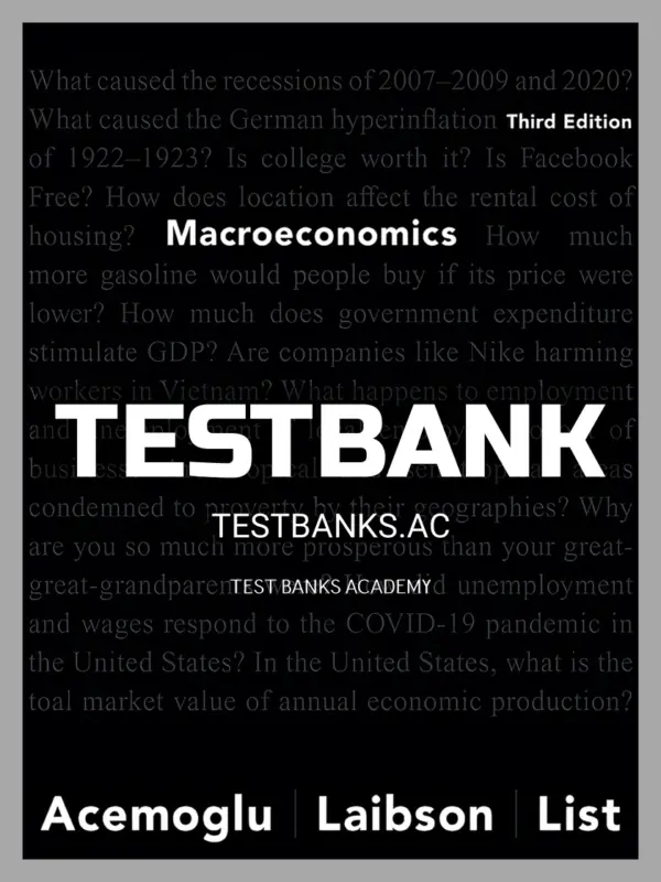 Test Bank for Macroeconomics 3rd Edition by Acemoglu