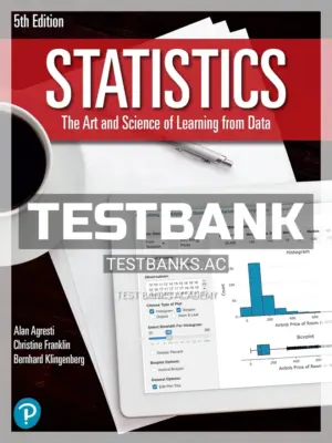 Test Bank for Statistics 5th Edition by Agresti