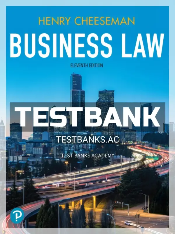 Test Bank for Business Law 11th Edition by Cheeseman