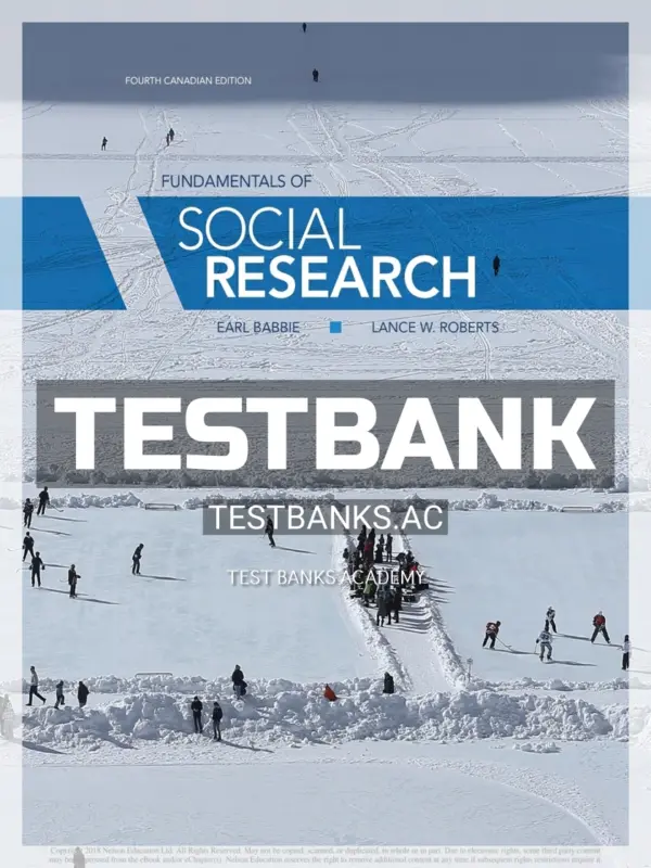 Test Bank for Fundamentals of Social Research 4th CA Edition by Babbie