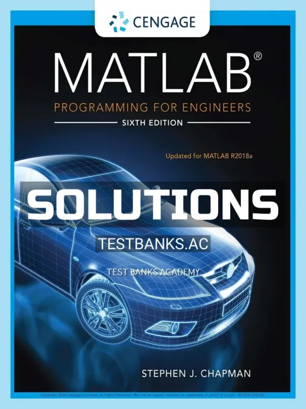 Solutions Manual for MATLAB Programming for Engineers 6th Edition by Chapman