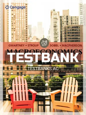 Test Bank for Macroeconomics Private and Public Choice 17th Edition by Gwartney