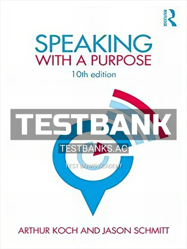 Test Bank for Speaking with a Purpose 10th Edition by Koch