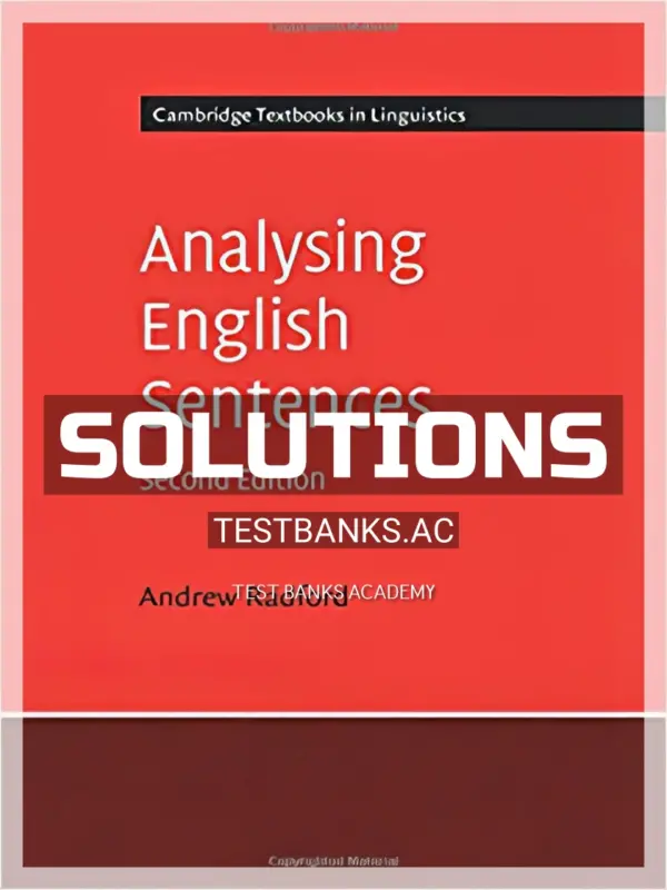 Solutions Manual for Analysing English Sentences 2nd Edition by Radford