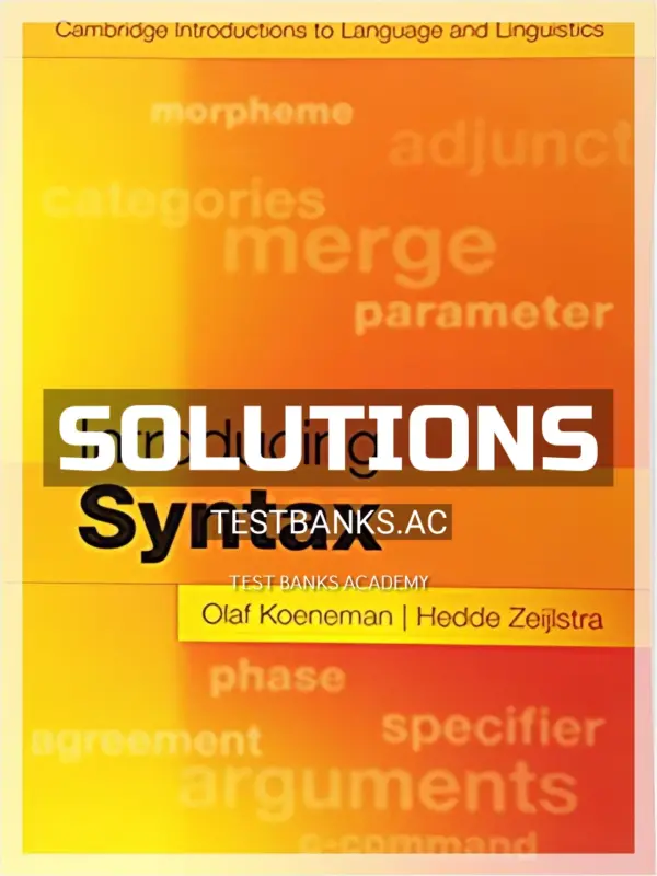Solutions Manual for Introducing Syntax 1st Edition by Koeneman