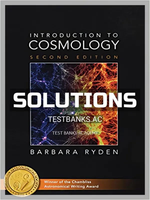 Solutions Manual for Introduction to Cosmology 2nd Edition by Ryden