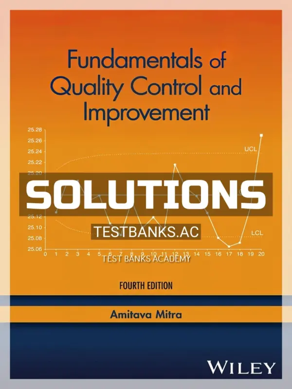 Solutions Manual for Fundamentals of Quality Control and Improvement 4th Edition by Mitra