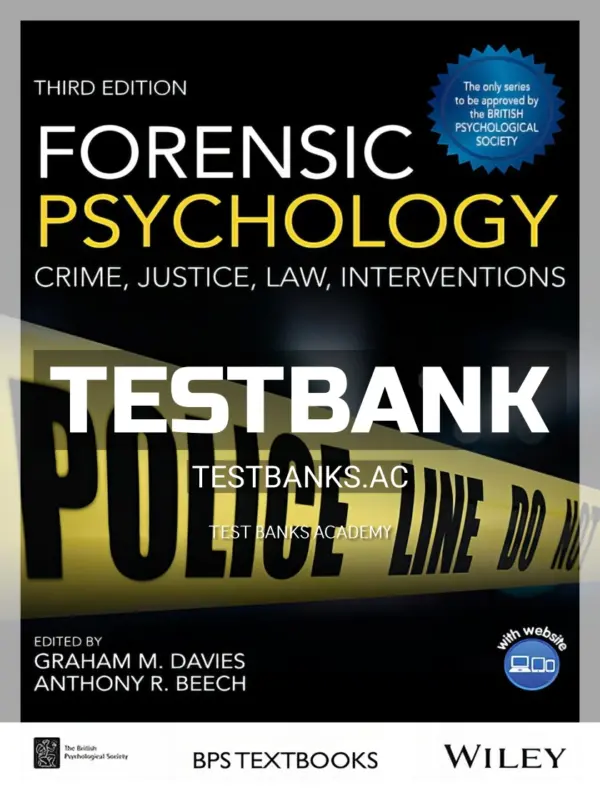 Test Bank for Forensic Psychology 3rd Edition by Davies