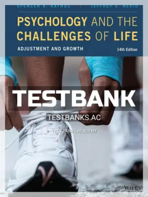 Test Bank for Psychology and the Challenges of Life 14th Edition by Rathus