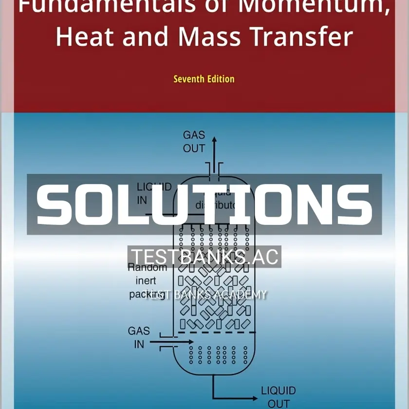 Solutions Manual for Fundamentals of Momentum Heat and Mass