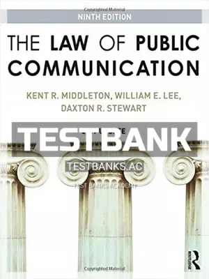 Test Bank for Law of Public Communication 2017 Update 9th Edition by Middleton