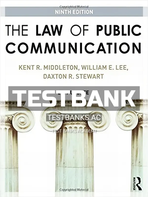 Test Bank for Law of Public Communication 2017 Update 9th Edition by Middleton