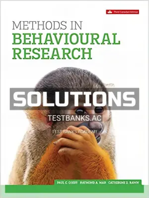 Solutions Manual for Methods In Behavioural Research 3rd CA Edition by Cozby