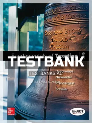 Test Bank for Fundamentals of Taxation 2016 Edition 9th Edition by Cruz