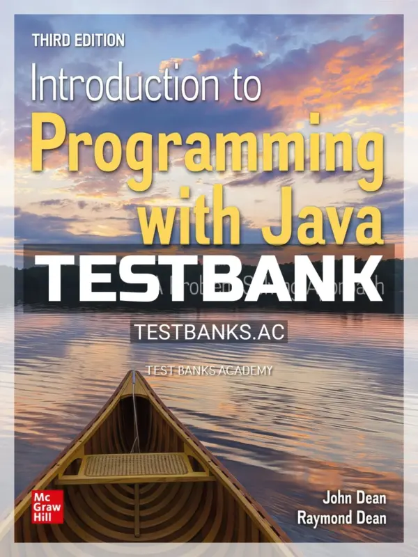 Test Bank for Introduction to Programming with Java 3rd Edition by Dean