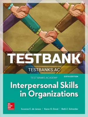Test Bank for Interpersonal Skills in Organizations 6th Edition by Janasz