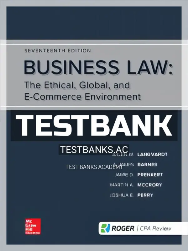 Test Bank for Business Law 17th Edition by Langvardt