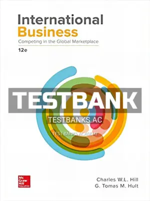 Test Bank for International Business Competing in the Global Marketplace 12th Edition by Hill