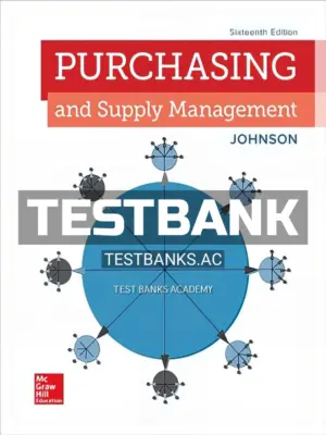 Test Bank for Purchasing and Supply Management 16th Edition by Johnson