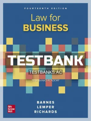 Test Bank for Law for Business 14th Edition by Barnes