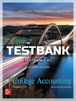 Test Bank for College Accounting 17th Edition by Price