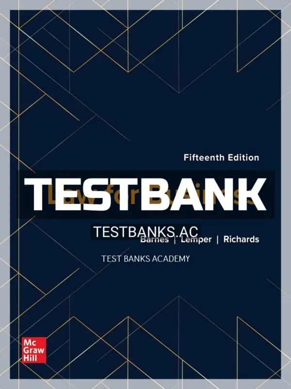 Test Bank for Law for Business 15th Edition by Barnes