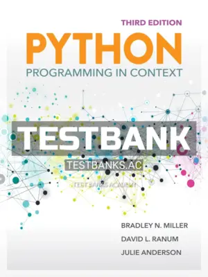 Test Bank for Python Programming in Context 3rd Edition by Miller