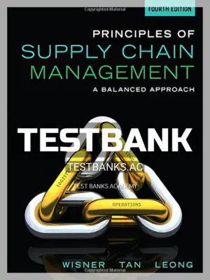 Test Bank for Principles of Supply Chain Management A Balanced Approach 4th Edition by Wisner