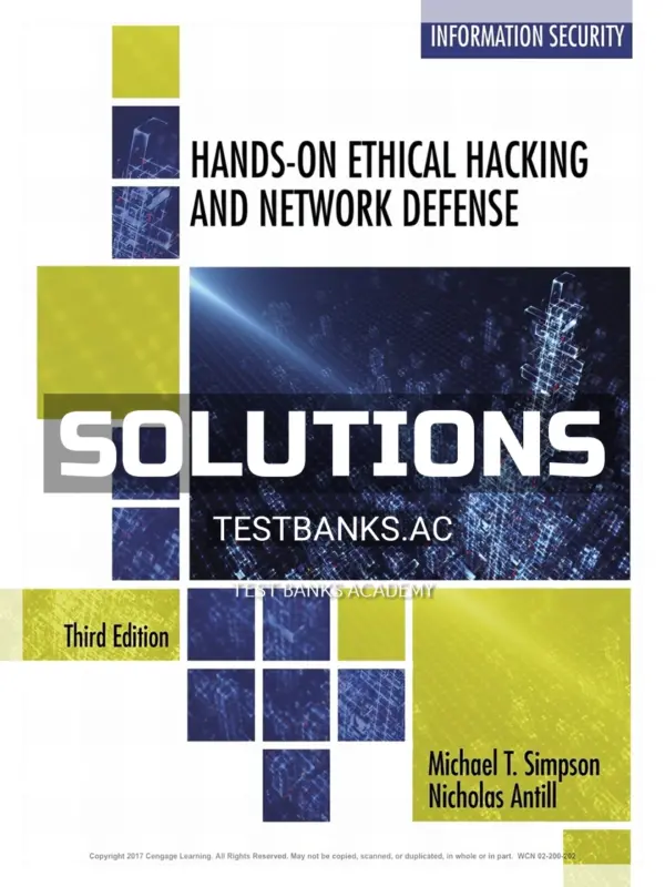 Solutions Manual for Hands-On Ethical Hacking and Network Defense 3rd Edition by Simpson