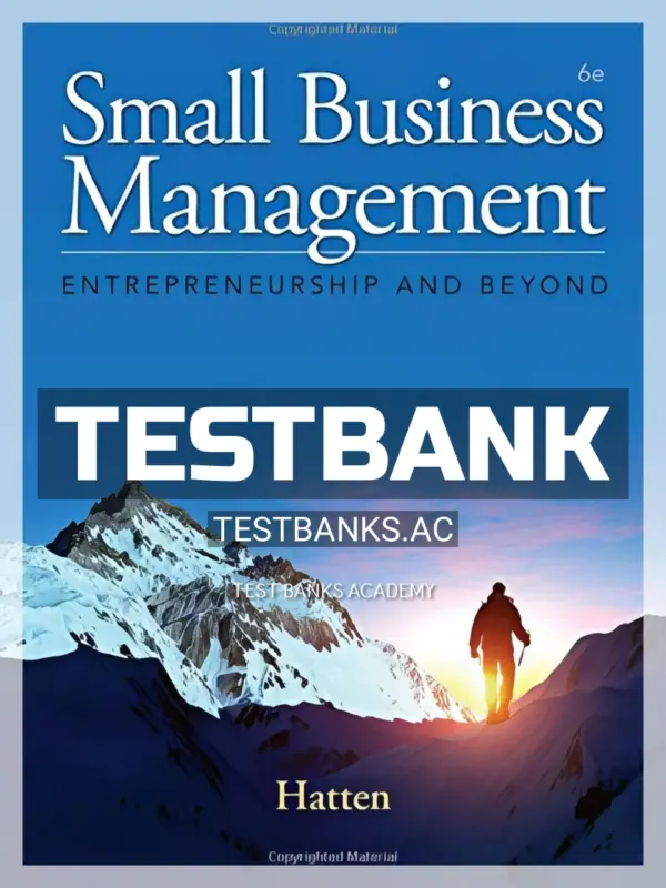 Test Bank for Small Business Management Entrepreneurship and Beyond 6th Edition by Hatten