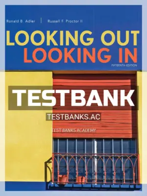 Test Bank for Looking Out Looking In 15th Edition by Adler