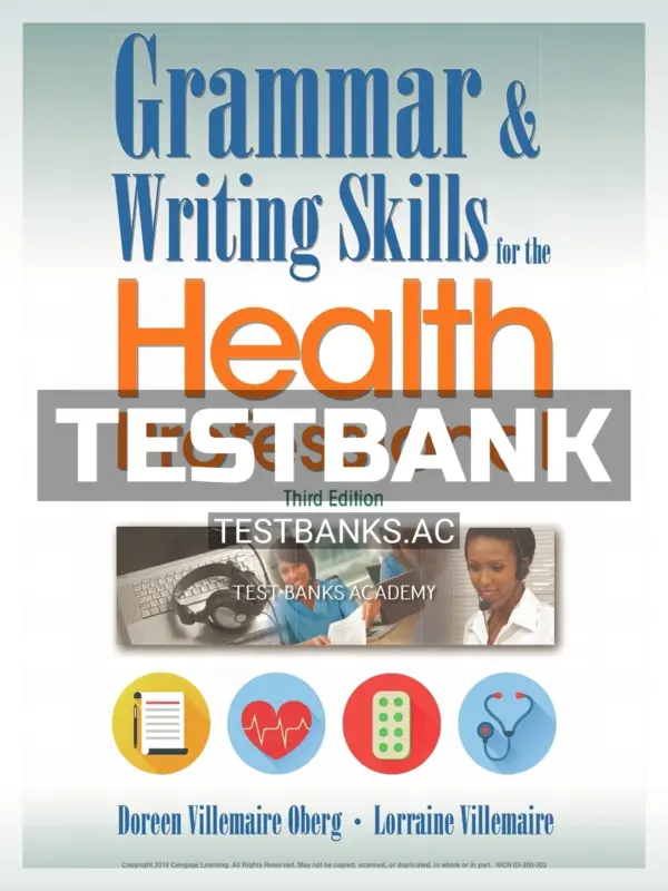 Test Bank for Grammar and Writing Skills for the Health Professional 3rd Edition by Oberg