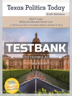 Test Bank for Texas Politics Today 2017 2018 18th Edition by Jones