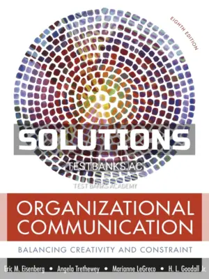 Solutions Manual for Organizational Communication Balancing Creativity and Constraint 8th Edition by Eisenberg