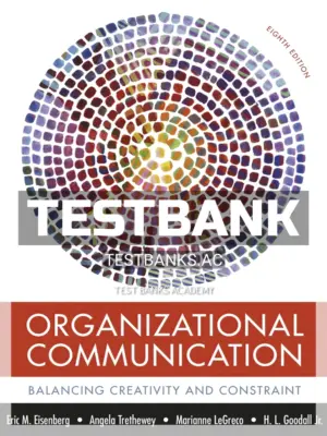 Test Bank for Organizational Communication Balancing Creativity and Constraint 8th Edition by Eisenberg