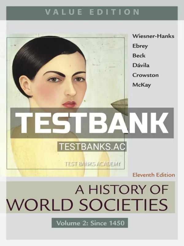 Test Bank for History of World Societies Value Edition Volume 2 Since 1450 11th Edition by Wiesner Hanks